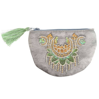Triple Moon Beaded Zipper Pouch