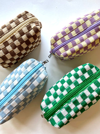 Indie South | Checkerboard Cosmetic Accessory Zipper Pouch