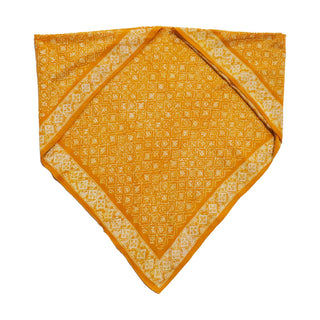 Large Hand Dyed Batik Bandana - Mustard Yellow