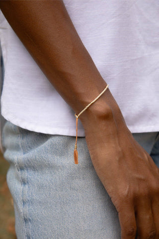 Sintha Silk Bead Bracelet: Rust