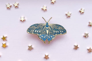 Pipevine Swallowtail Butterfly (Battus philenor) Enamel Pin: Locking Pin Back