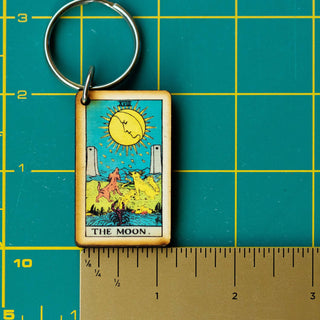 The Moon Wooden Keychain