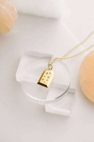 Ferris Diamond CZ Arch Amulet Necklace - Gold