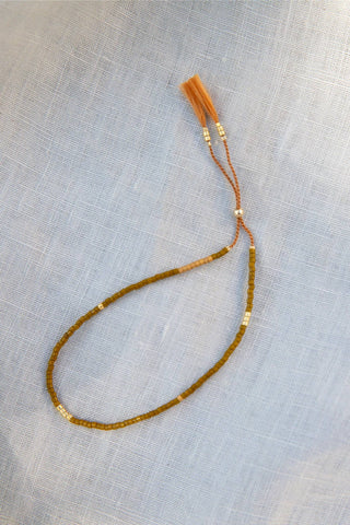 Sintha Silk Bead Bracelet: Olive