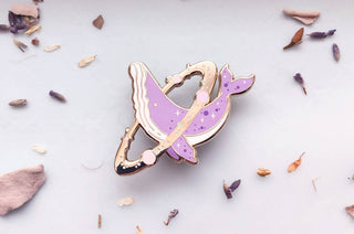 Cosmic Whale Enamel Pin: Locking Pin Back