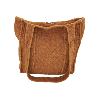 Soft Cotton Quilted Tote Bag: Terracotta / 14"x12"