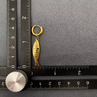 18K Gold-Plated Fish Huggie Earrings