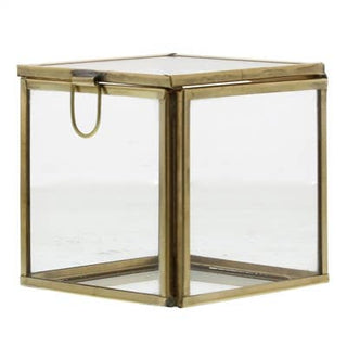 Leaded Glass Box - Small - Brass