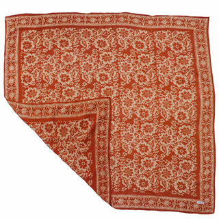 Large Hand Dyed Batik Bandana -  Auburn Orange