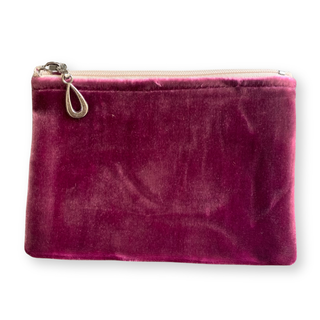 Silk Velvet Coin Purse: Delft Blue