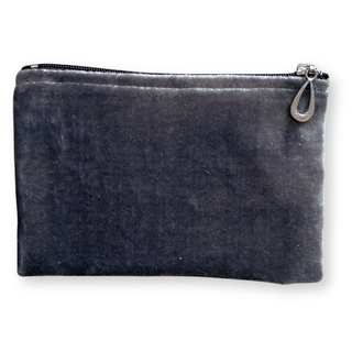Silk Velvet Coin Purse: Black