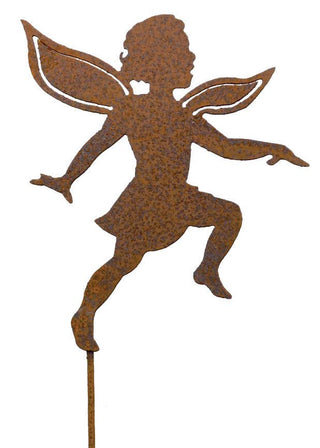 Dancing Girl Fairy Stake - Metal Silhouette Garden Yard Home