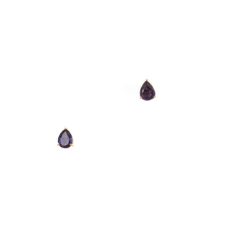 Pear Stud Earrings: Iolite