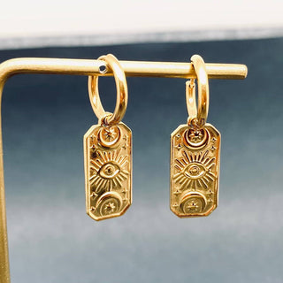 Evil Eye 18K Gold-Plated Dangle Earrings