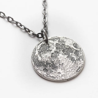 Full Moon Silver Necklace: Charm