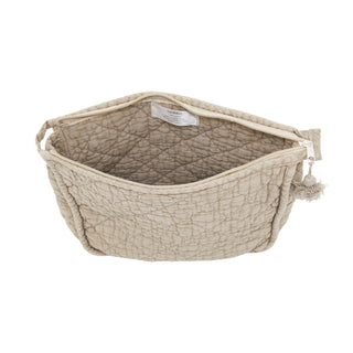 Soft Cotton Quilted Cosmetic Bag: Slate / 9"x7"