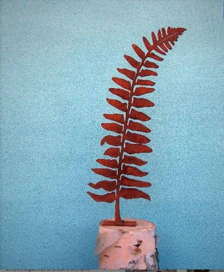 Small Fern Leaf Tab - Metal Silhouette Garden Yard Home Art