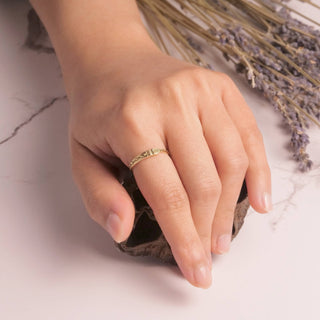 Brass Etched Band Ring