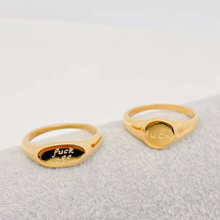 18K Gold-Plated "F*ck Off" Ring