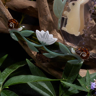 Brocéliande French Barrette w/ Lotus Flowers & Snails