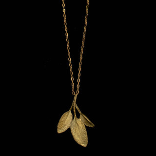 Petite Herb Sage Pendant on 16" Adjustable Chain by Michael Michaud