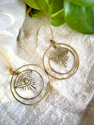 Delicate Eyes in Hoop Earrings