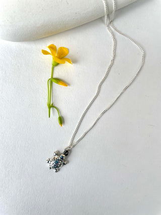 Sterling Tiny Turtle Necklace