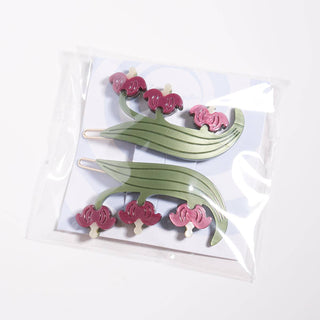 Bleeding Heart Barrette Set