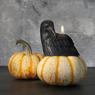 Crow Candle – 100% Beeswax – Black – 4” Handcrafted