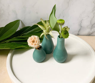 Miniature Concrete Bud Vases | Teal