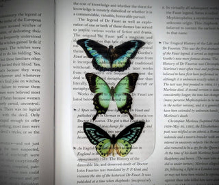 Vintage Green Blue Butterflies - Book Mark