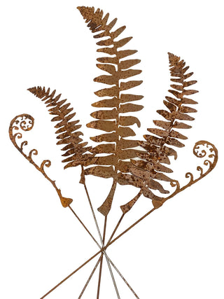 Fern Leaf and Frond Stakes Metal Silhouette Garden Yard Art
