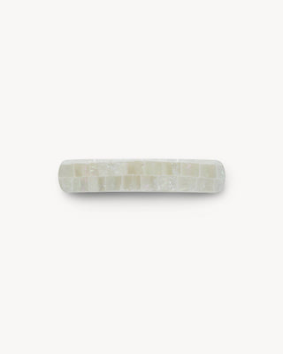 No. 3 Heirloom Barrette in Opalite Shell Checker