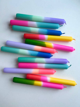 Brights | Set of 6 Dip Dye Dinner Candles