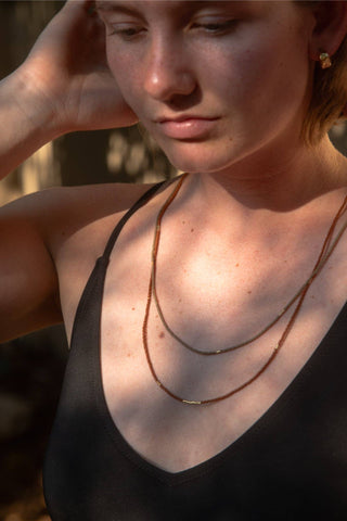 Sintha Silk Bead Wrap (Necklace / Bracelet): Eggshell