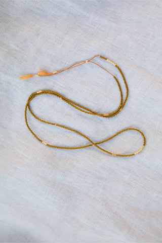 Sintha Silk Bead Wrap (Necklace / Bracelet): Rust