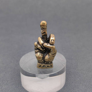 Vintage-Style Brass Middle Finger Desktop Figurine