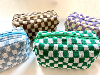 Indie South | Checkerboard Cosmetic Accessory Zipper Pouch
