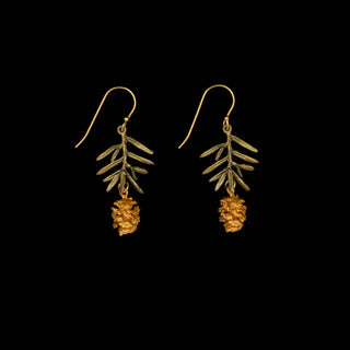 Pine Needle Wire Drop Earrings by Michael Michaud