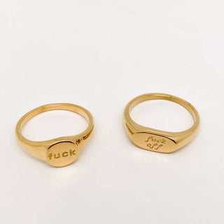 18K Gold-Plated "F*ck Off" Ring