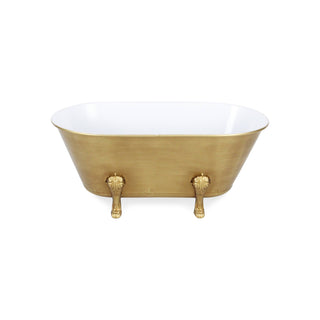 Vintage Bathtub Dish with Gold Accent