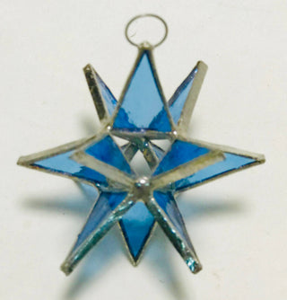 Moravian Star Handmade Stained-Glass Ornament - Iridescent Clear