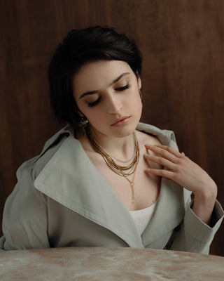 Livia Necklace: Coral Jade