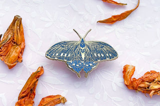 Pipevine Swallowtail Butterfly (Battus philenor) Enamel Pin: Locking Pin Back