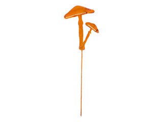 Painted Sticky Cap Mushroom Pick - Metal Garden Yard Art