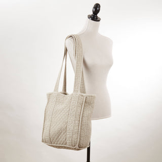 Soft Cotton Quilted Tote Bag: Slate / 14"x12"