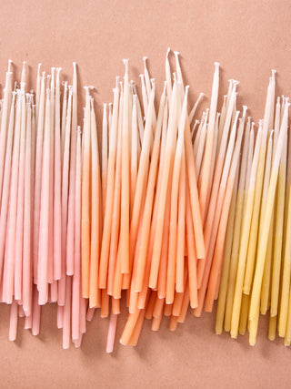 Tall Rainbow Ombré Hand-dipped Beeswax Party Candles