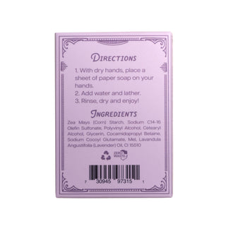 Paper Soap – Lavender Honey Scent
