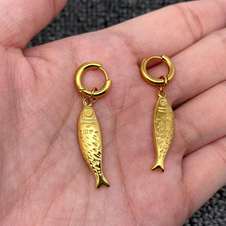 18K Gold-Plated Fish Huggie Earrings