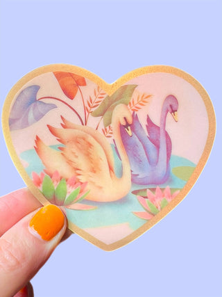 Swan Friends  Sticker - 3 Inch